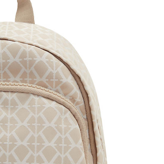 Kipling Delia Compact Printed Convertible Backpacks Signature Beige | AU 1560BE